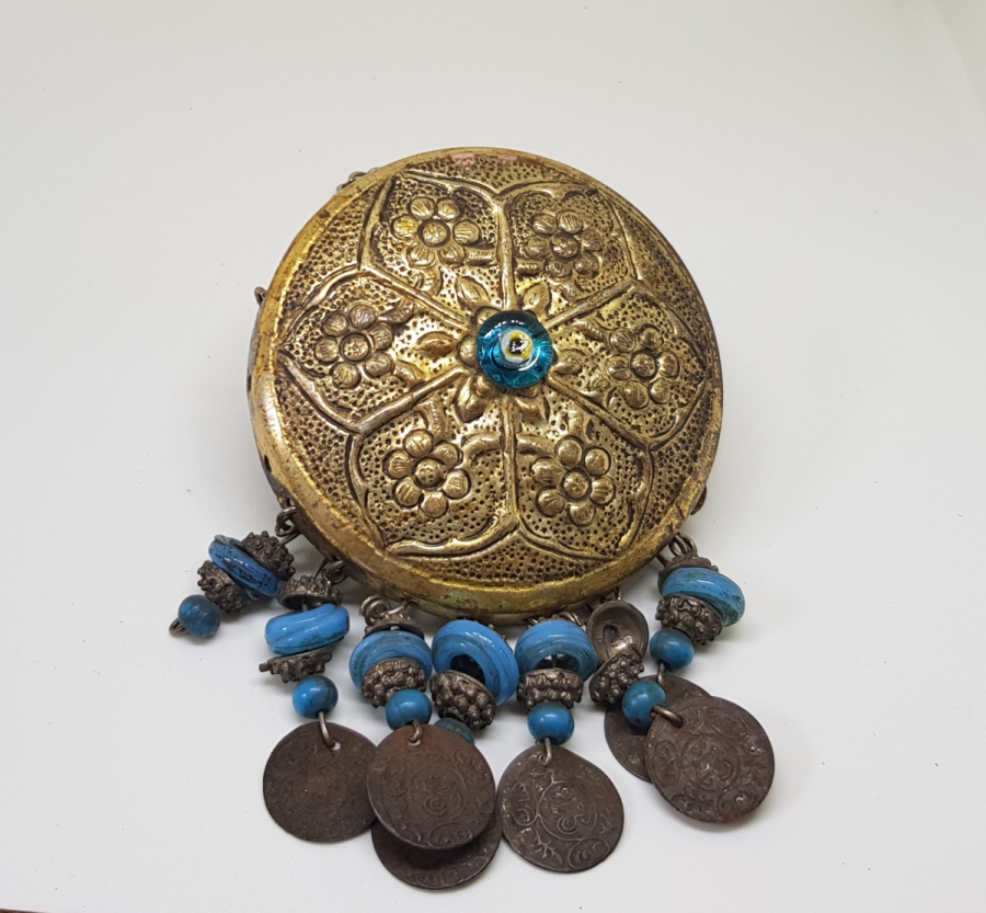 ALTIN VERMEYLİ VE KOPARMA BONCUKLU OSMANLI DÖNEMİ NADİR ŞAMAN KÜLTÜRÜ EV NAZARLIĞI