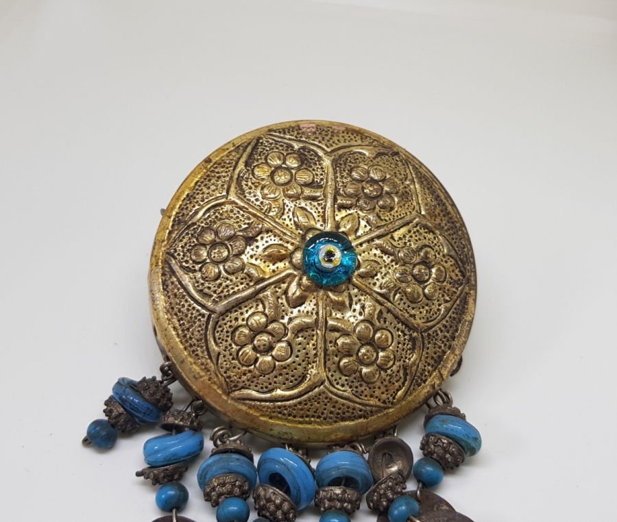 ALTIN VERMEYLİ VE KOPARMA BONCUKLU OSMANLI DÖNEMİ NADİR ŞAMAN KÜLTÜRÜ EV NAZARLIĞI