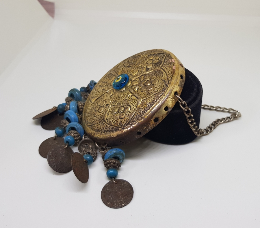 ALTIN VERMEYLİ VE KOPARMA BONCUKLU OSMANLI DÖNEMİ NADİR ŞAMAN KÜLTÜRÜ EV NAZARLIĞI