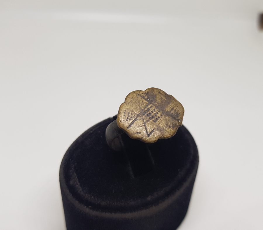 OSMANLI DÖNENİ GİZLİ EBCEDLİ BRONZ YÜZÜK