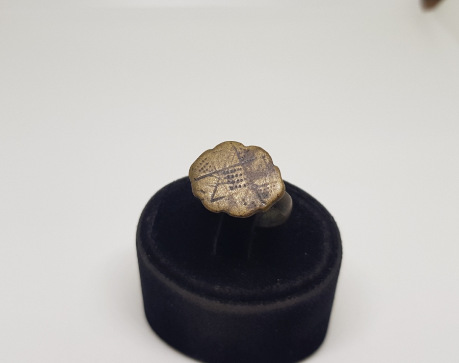 OSMANLI DÖNENİ GİZLİ EBCEDLİ BRONZ YÜZÜK