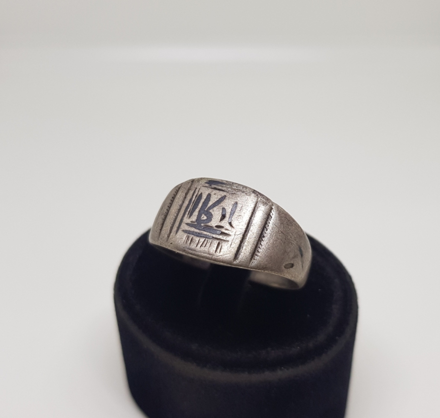 OSMANLI DÖNEMİ ÜZERİ OSMANLICA YAZILI SAVATLI GÜMÜŞ YÜZÜK