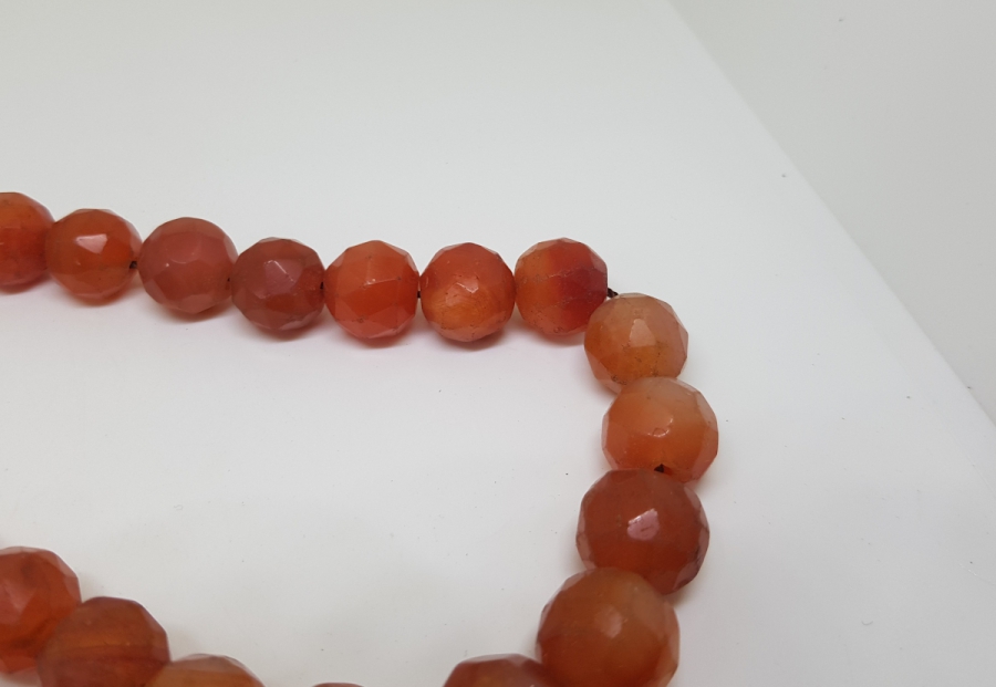 OSMANLI DÖNEMİ FASETA KESİMLİ BÜYÜK HABBELİ AKİK GERDANLIK