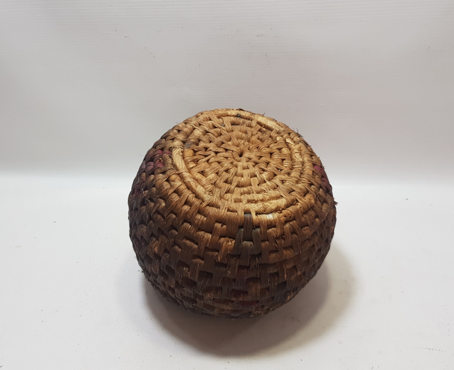 OSMANLI DÖNEMİ HURMA YAPRAĞINDAN YAPILMIŞ HİCAZ İŞİ NADİR TUTMAÇLI HURMA ZEMBİLİ