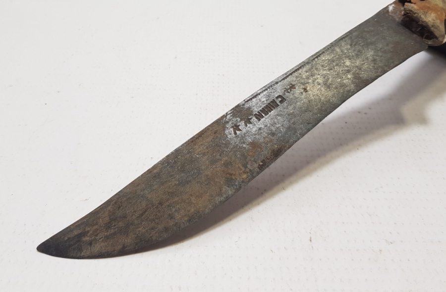 OSMANLI DÖNEMİ ÜZERİ USTA DAMGALI BOYNUZ SAPLI KUŞAK KAMASI