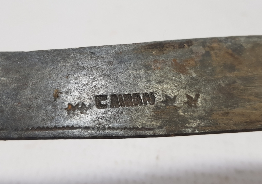 OSMANLI DÖNEMİ ÜZERİ USTA DAMGALI BOYNUZ SAPLI KUŞAK KAMASI