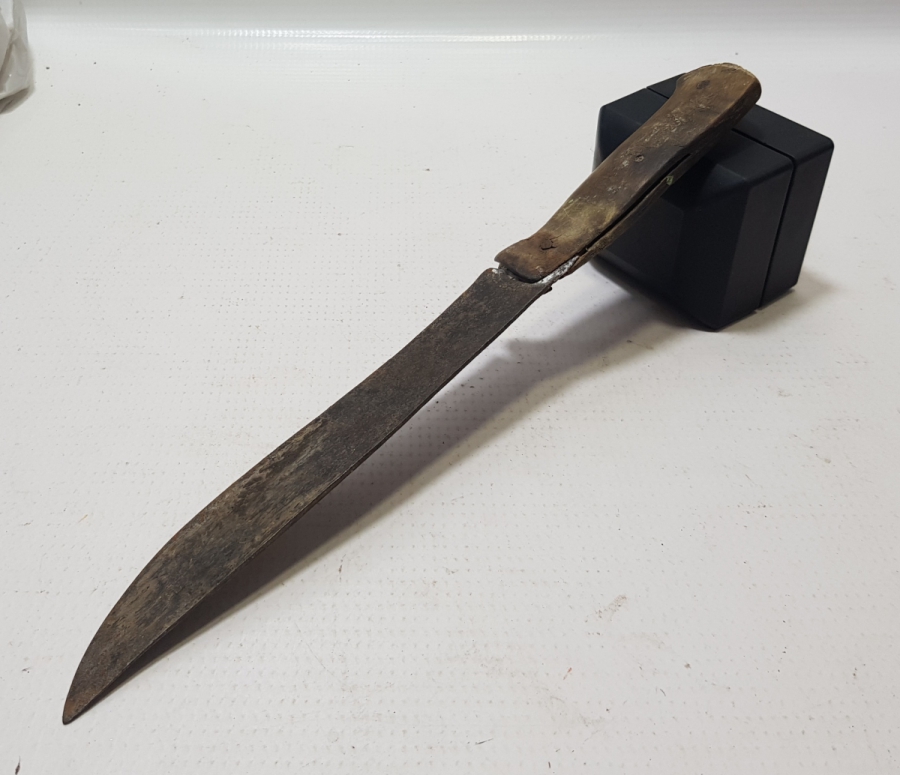 OSMANLI DÖNEMİ ÜZERİ USTA DAMGALI BOYNUZ SAPLI KUŞAK KAMASI