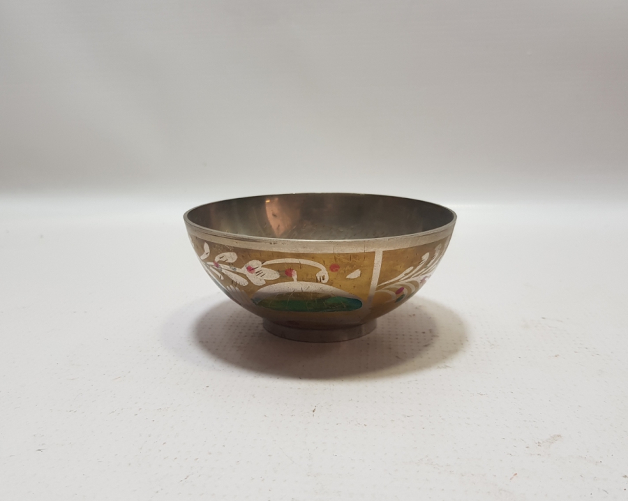 İÇİ AYETLERLE DEKORLU HİNT YAPIMI ANTİKA HİCAZ ŞİFA TASI