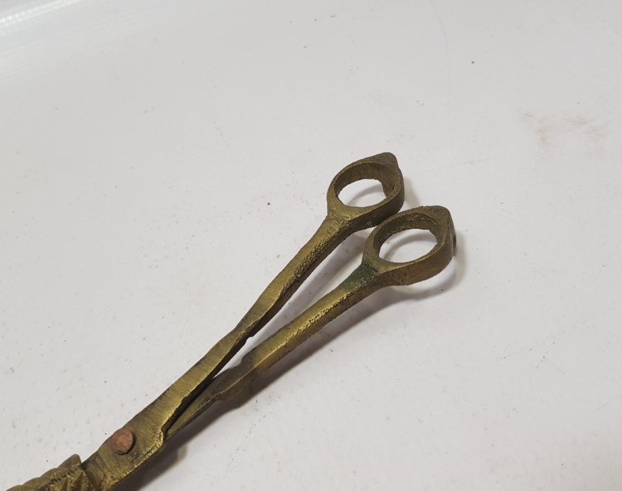 KUŞ FORMLU ANTİKA BRONZ MUM MAKASI