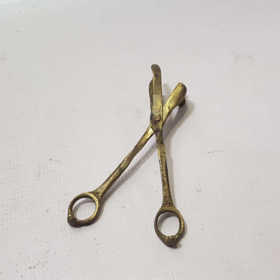 KUŞ FORMLU ANTİKA BRONZ MUM MAKASI