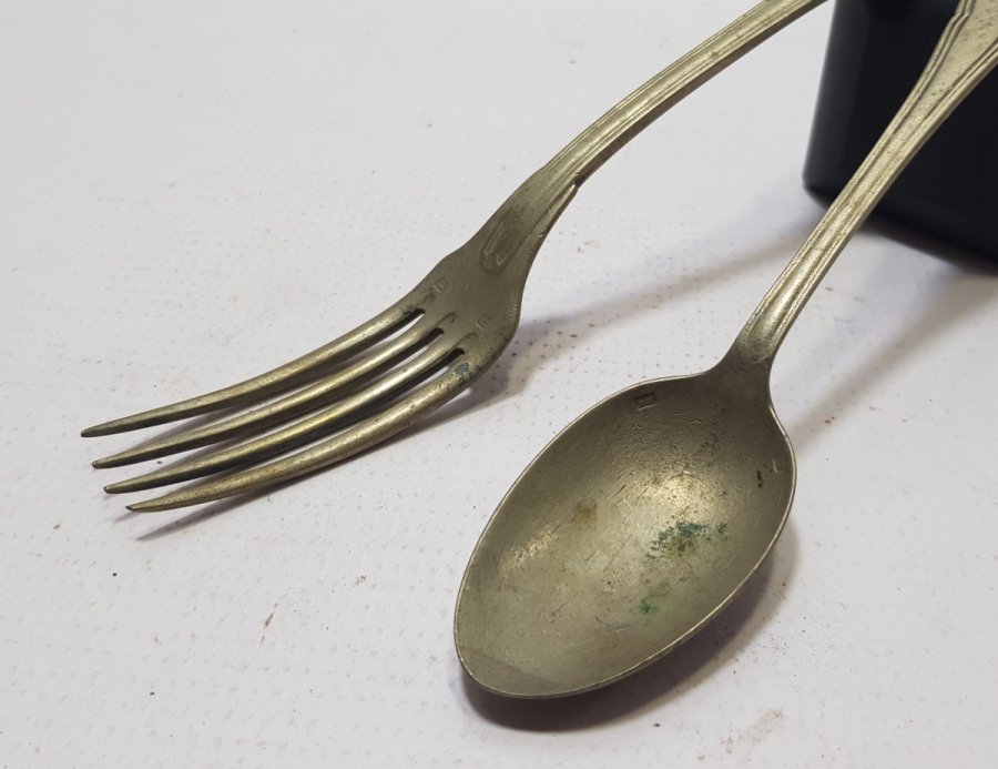 1. DÜNYA SAVAŞI DÖNEMİ GÜMÜŞ KAPLAMA İNGİLİZ SUBAY ÇATAL KAŞIĞI