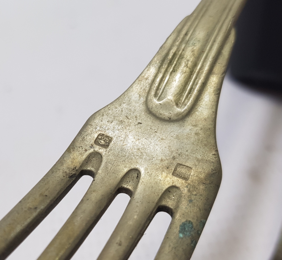 1. DÜNYA SAVAŞI DÖNEMİ GÜMÜŞ KAPLAMA İNGİLİZ SUBAY ÇATAL KAŞIĞI