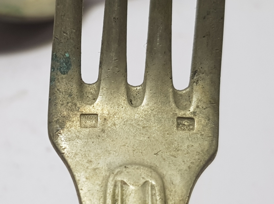 1. DÜNYA SAVAŞI DÖNEMİ GÜMÜŞ KAPLAMA İNGİLİZ SUBAY ÇATAL KAŞIĞI