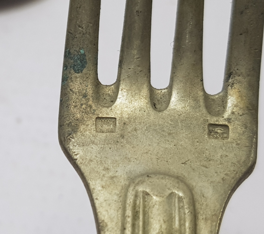 1. DÜNYA SAVAŞI DÖNEMİ GÜMÜŞ KAPLAMA İNGİLİZ SUBAY ÇATAL KAŞIĞI