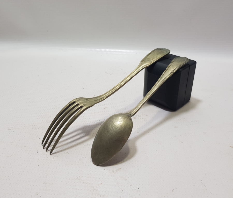 1. DÜNYA SAVAŞI DÖNEMİ GÜMÜŞ KAPLAMA İNGİLİZ SUBAY ÇATAL KAŞIĞI