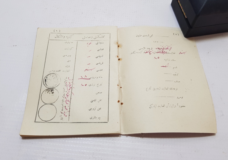 OSMANLI DÖNEMİ KAFA KAĞIDI - NÜFUS CÜZDANI