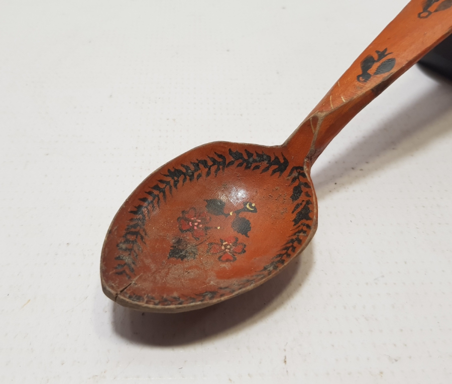 OSMANLI DÖNEMİ EL BOYAMA TAHTA KAŞIK