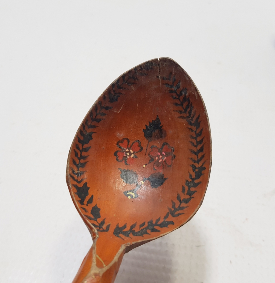 OSMANLI DÖNEMİ EL BOYAMA TAHTA KAŞIK