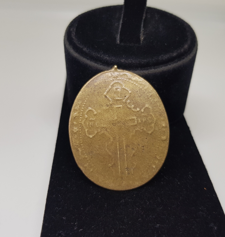 OSMANLI DÖNEMİ AZİZ GEORGİ'NİN EJDERHAYI YENME SAHNESİ GÖRSELLİ NADİR RUM VAFTİZ KOLYESİ