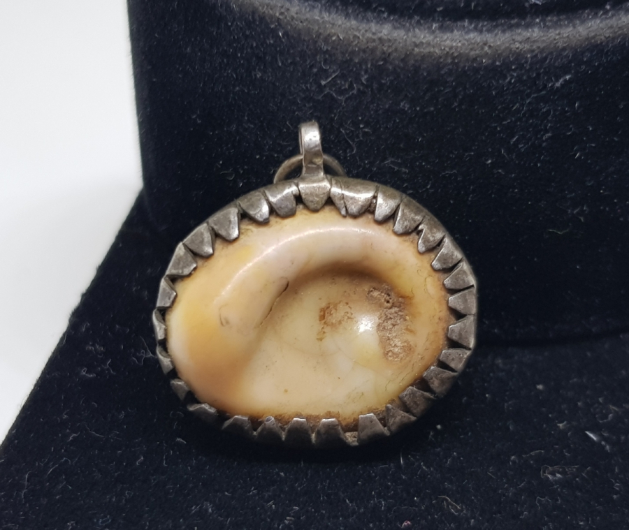 OSMANLI DÖNEMİ ÇOK NADİR MERCANLI GÜMÜŞ KOLYE UCU