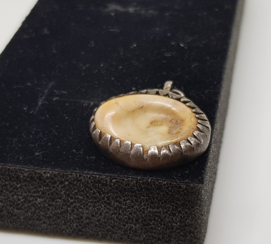 OSMANLI DÖNEMİ ÇOK NADİR MERCANLI GÜMÜŞ KOLYE UCU