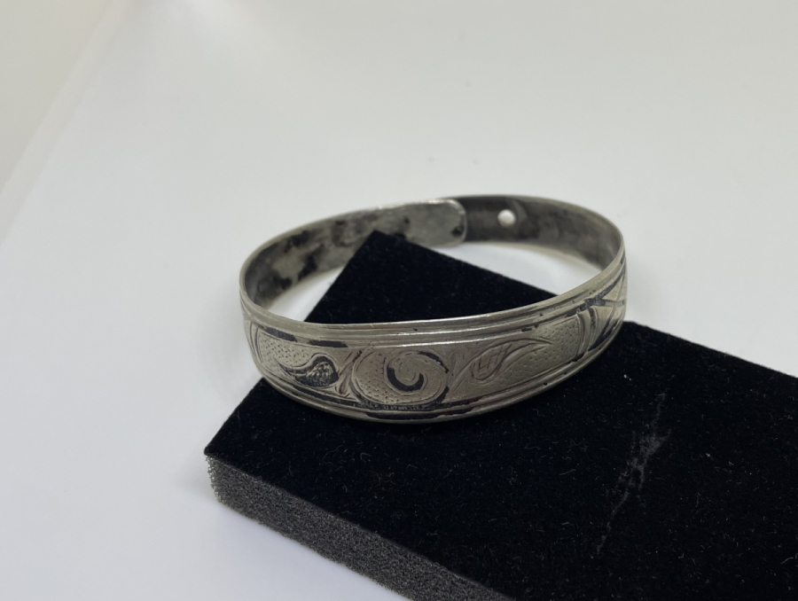 ÜZERİ SAVAT İŞÇİLİKLİ OSMANLI DÖNEMİ GÜMÜŞ BİLEZİK - BİLEKLİK