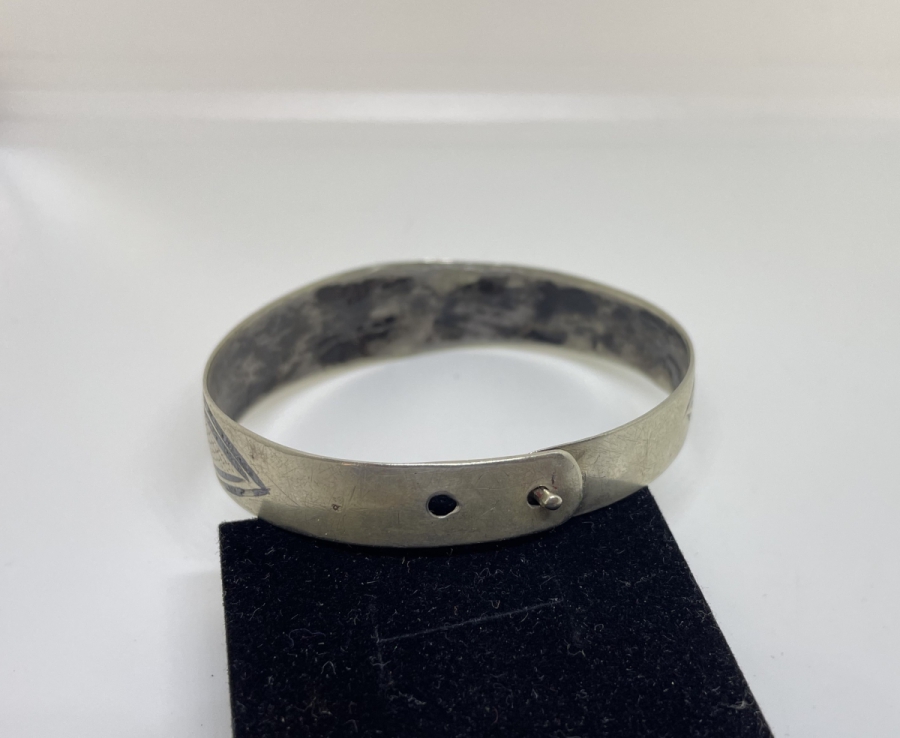 ÜZERİ SAVAT İŞÇİLİKLİ OSMANLI DÖNEMİ GÜMÜŞ BİLEZİK - BİLEKLİK