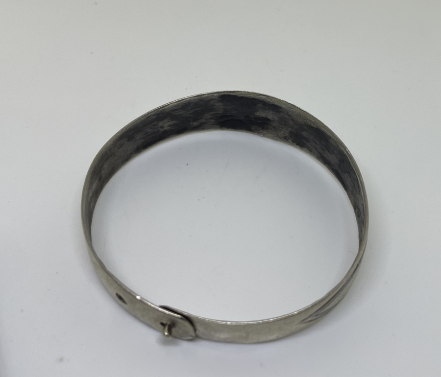 ÜZERİ SAVAT İŞÇİLİKLİ OSMANLI DÖNEMİ GÜMÜŞ BİLEZİK - BİLEKLİK