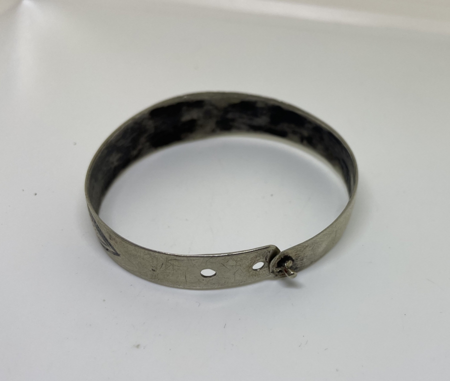 ÜZERİ SAVAT İŞÇİLİKLİ OSMANLI DÖNEMİ GÜMÜŞ BİLEZİK - BİLEKLİK