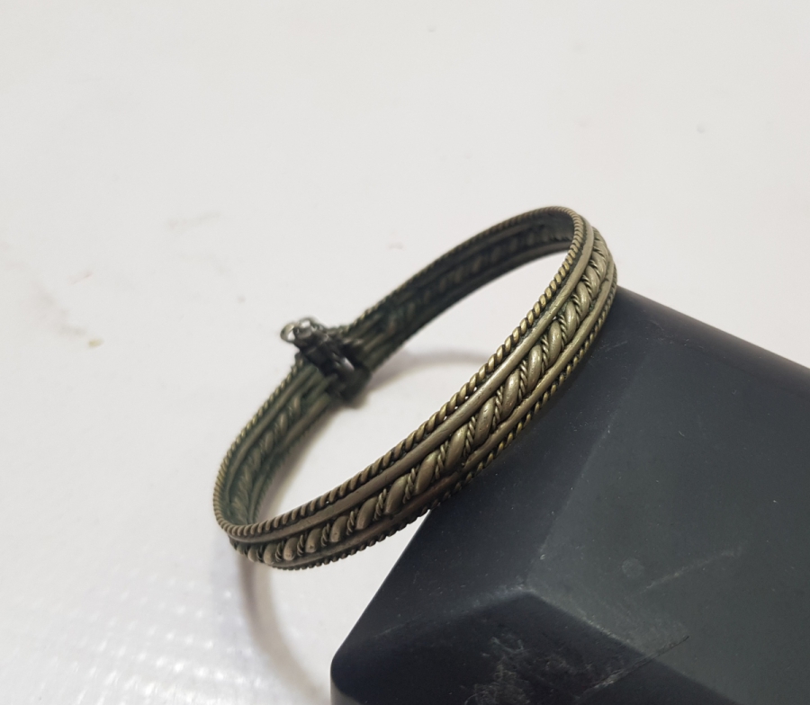 KALEM VE KABARTMA İŞÇİLİKLİ OSMANLI DÖNEMİ ERMENİ GÜMÜŞ BİLEZİK - BİLEKLİK