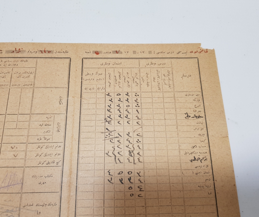 OSMANLI DÖNEMİ KARNE