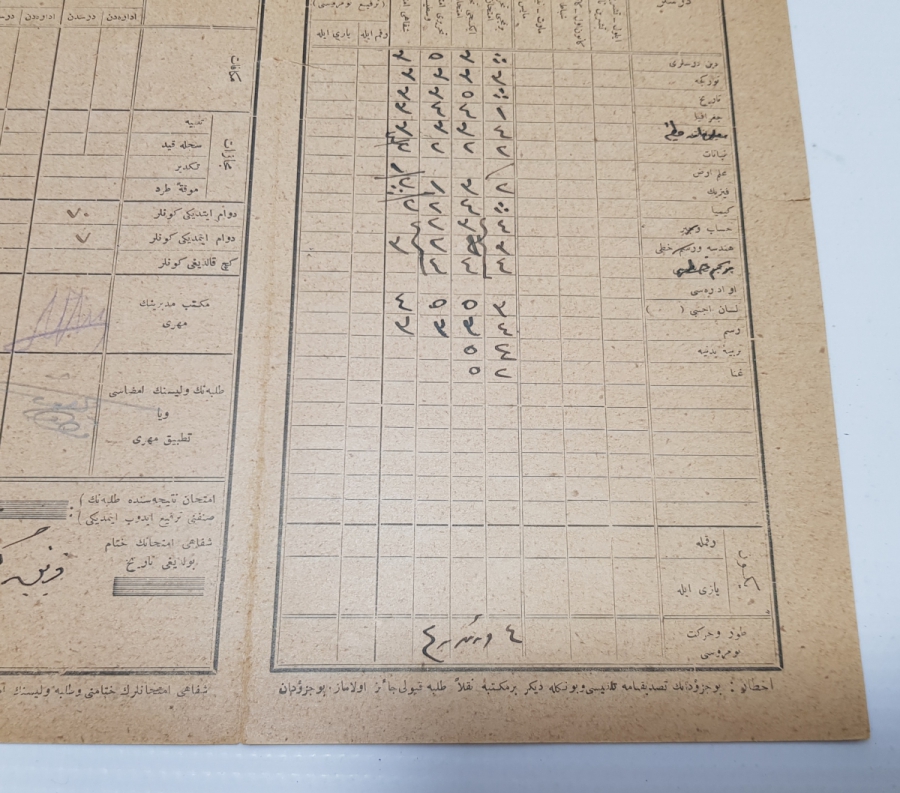 OSMANLI DÖNEMİ KARNE