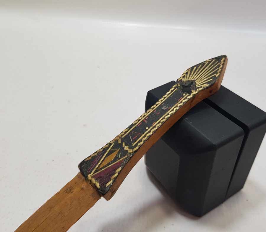 ÜZERİ RUMCA YAZILI OSMANLI DÖNEMİ AHŞAP ZARF AÇACAĞI