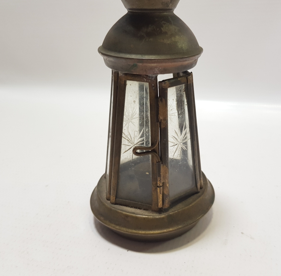 KRİSTAL KESME İŞÇİLİKLİ EL YAPIMI ANTİKA MUMLUK