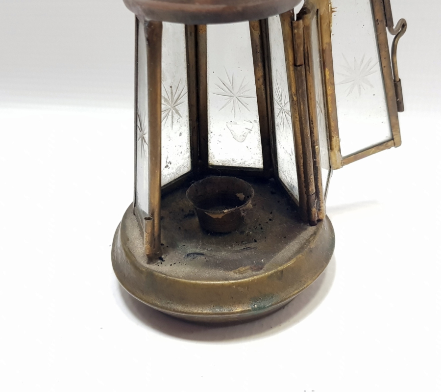 KRİSTAL KESME İŞÇİLİKLİ EL YAPIMI ANTİKA MUMLUK