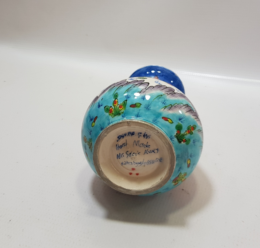 OSMANLI MİNYATÜRLERLE SÜSLÜ KÜTAHYA VAZO