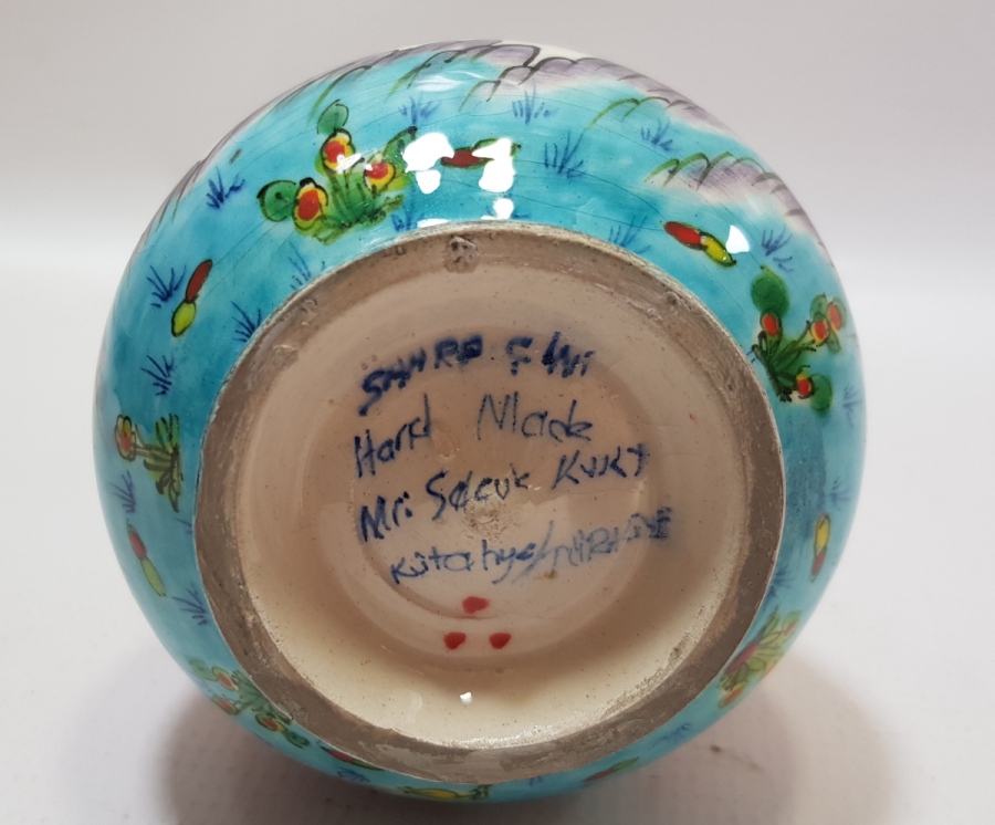 OSMANLI MİNYATÜRLERLE SÜSLÜ KÜTAHYA VAZO