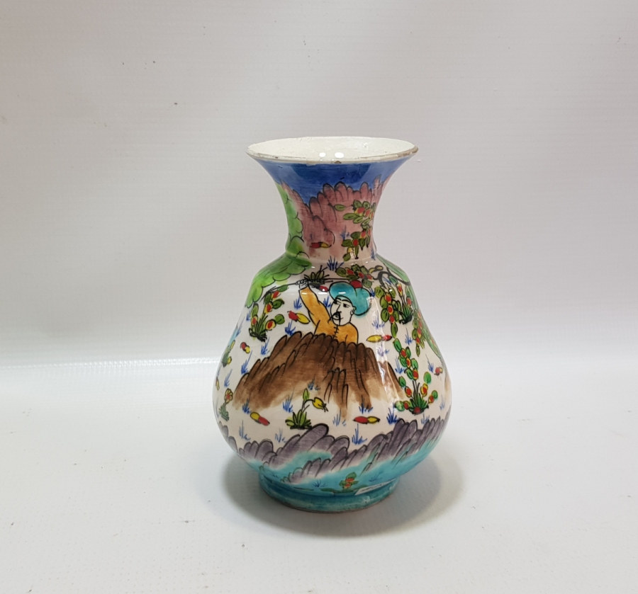 OSMANLI MİNYATÜRLERLE SÜSLÜ KÜTAHYA VAZO