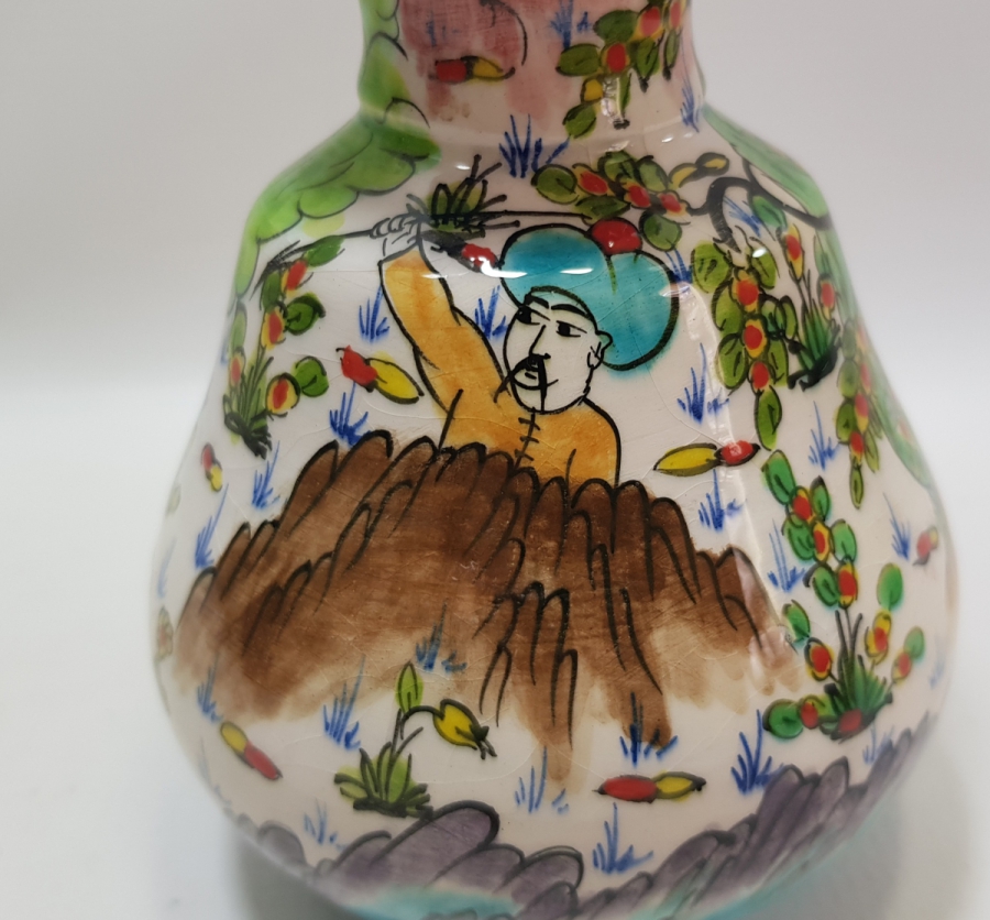 OSMANLI MİNYATÜRLERLE SÜSLÜ KÜTAHYA VAZO