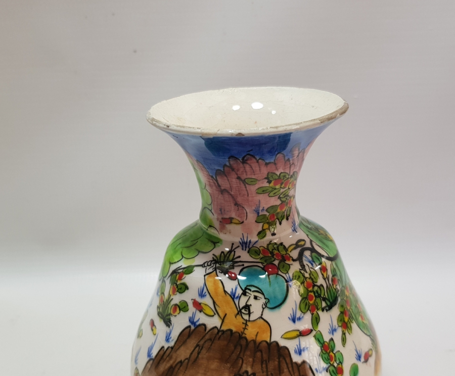 OSMANLI MİNYATÜRLERLE SÜSLÜ KÜTAHYA VAZO