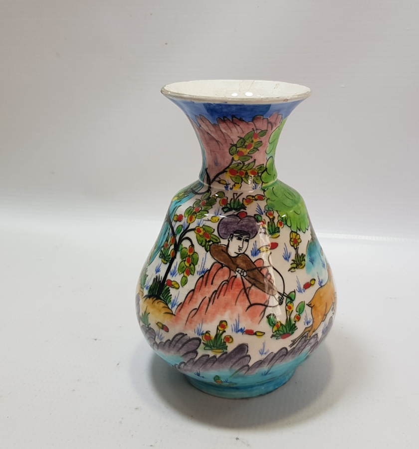 OSMANLI MİNYATÜRLERLE SÜSLÜ KÜTAHYA VAZO