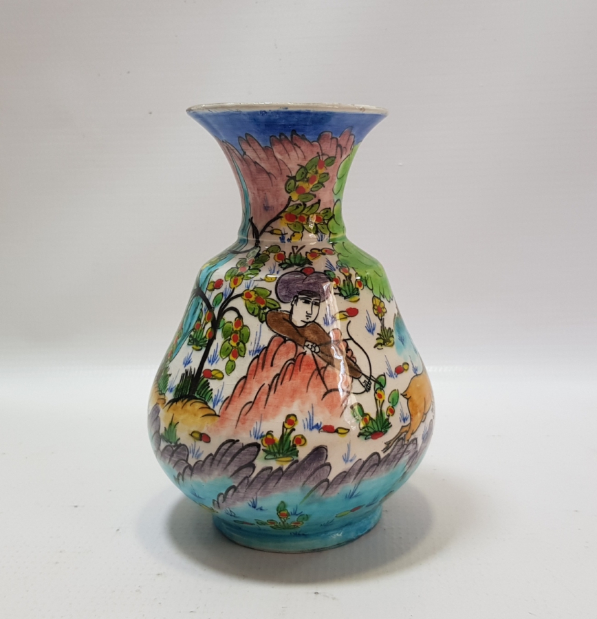 OSMANLI MİNYATÜRLERLE SÜSLÜ KÜTAHYA VAZO