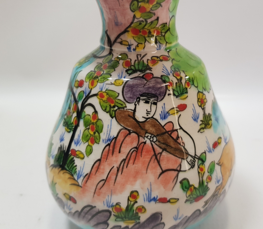 OSMANLI MİNYATÜRLERLE SÜSLÜ KÜTAHYA VAZO