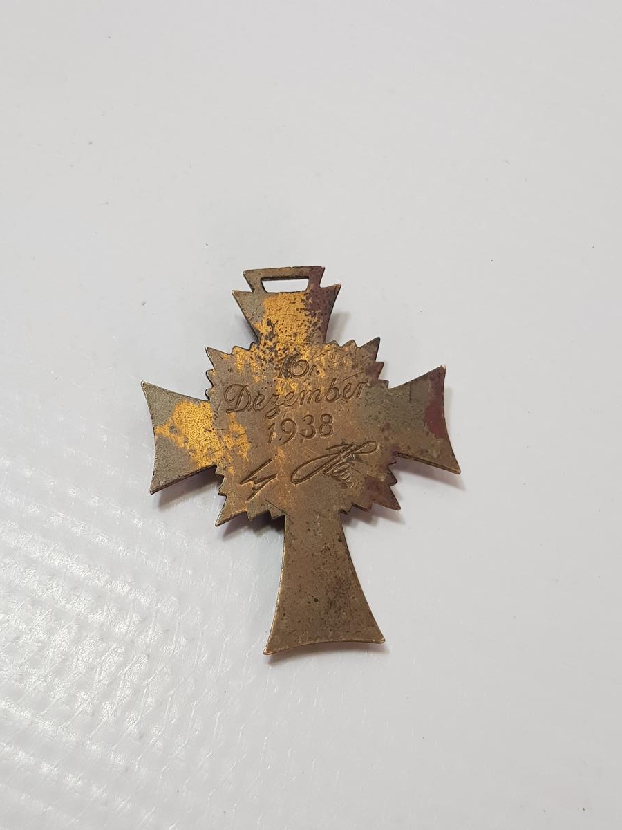 1938 NAZİ ALMAN ANNELİK ŞEREF MADALYASI