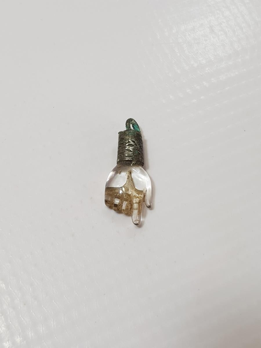 OSMANLI DÖNEMİ TEKKE İŞİ BEYKOZ İŞİ CAM KOLYE UCU