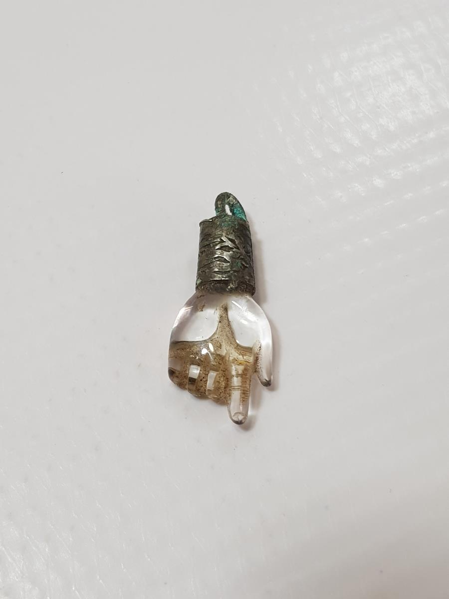 OSMANLI DÖNEMİ TEKKE İŞİ BEYKOZ İŞİ CAM KOLYE UCU