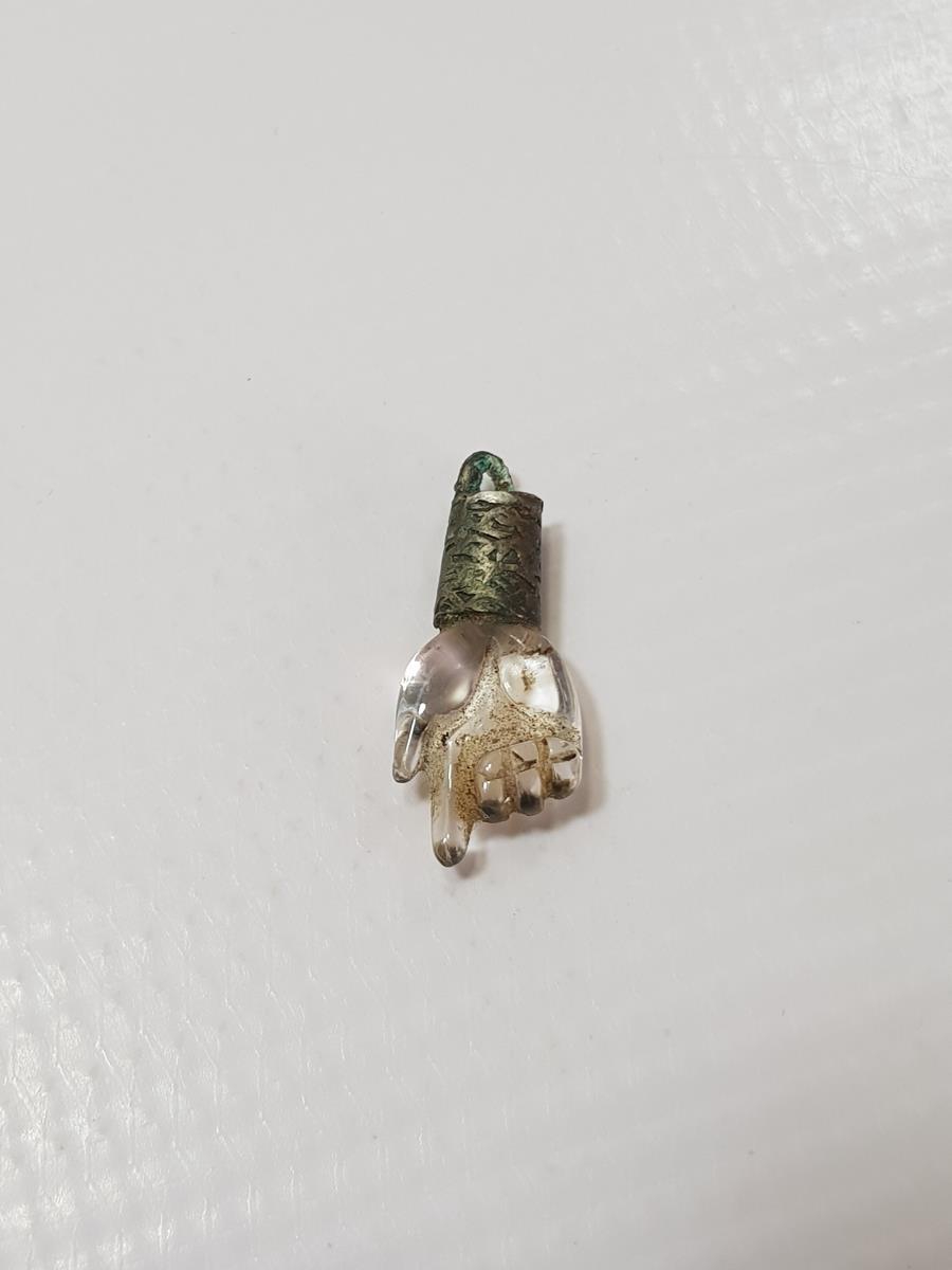 OSMANLI DÖNEMİ TEKKE İŞİ BEYKOZ İŞİ CAM KOLYE UCU