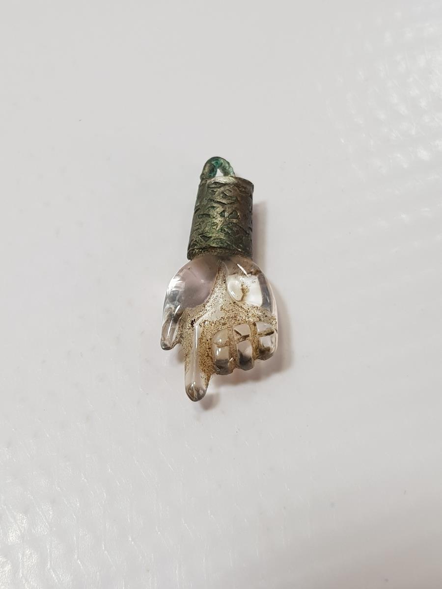 OSMANLI DÖNEMİ TEKKE İŞİ BEYKOZ İŞİ CAM KOLYE UCU