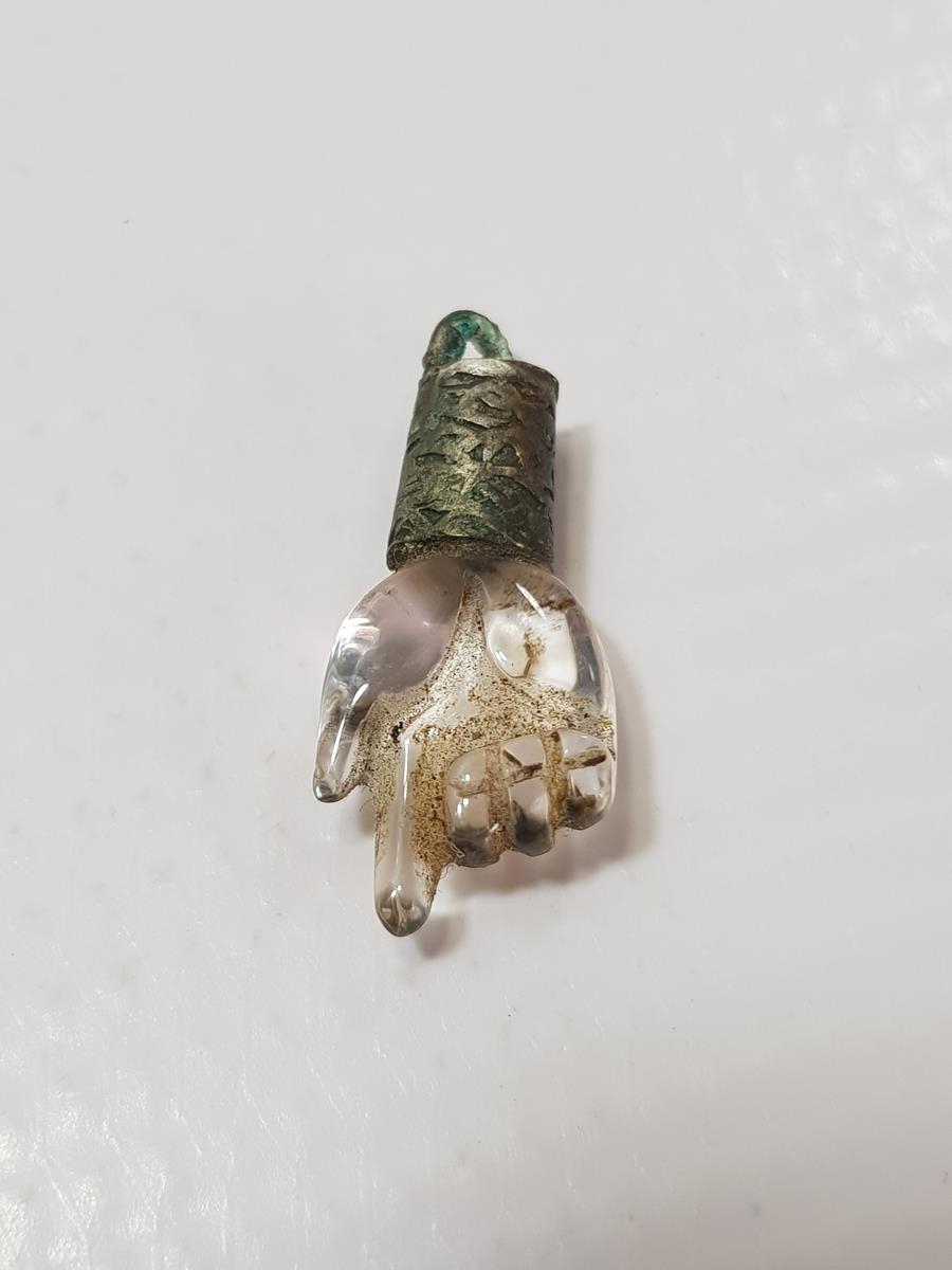 OSMANLI DÖNEMİ TEKKE İŞİ BEYKOZ İŞİ CAM KOLYE UCU