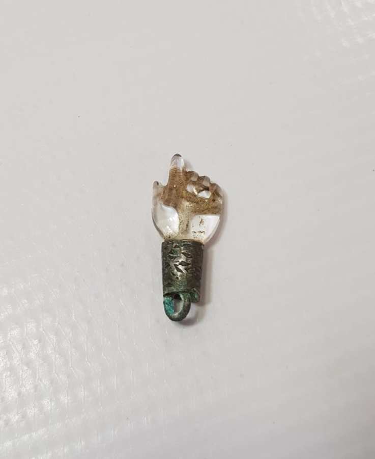 OSMANLI DÖNEMİ TEKKE İŞİ BEYKOZ İŞİ CAM KOLYE UCU